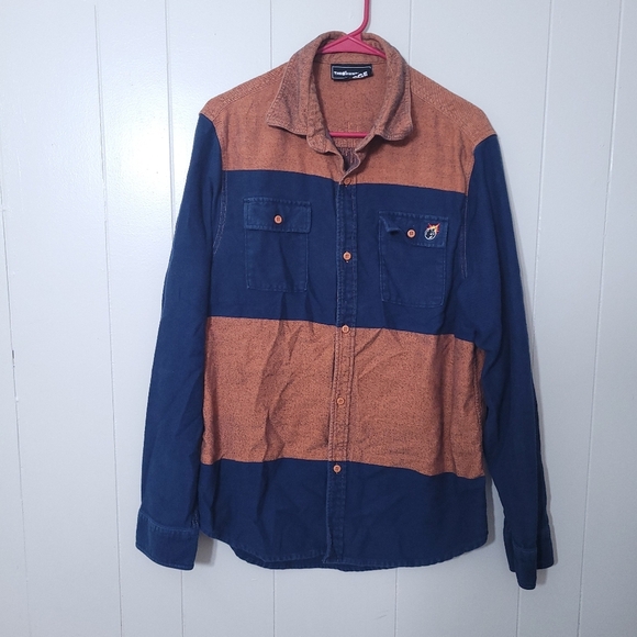 The Hundreds Long Sleeve Botton Up Shirt Blue Size XL - Picture 1 of 10